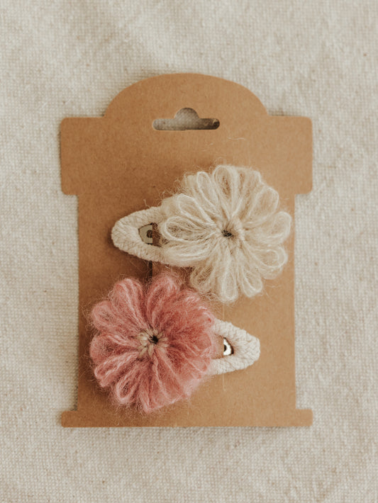 Flower Hair Clips - Antique Rose