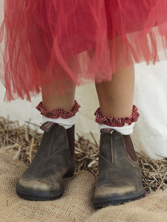 Red Gingham Socks