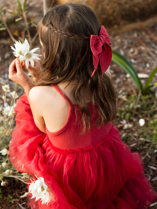 Cotton Bow - Christmas Red