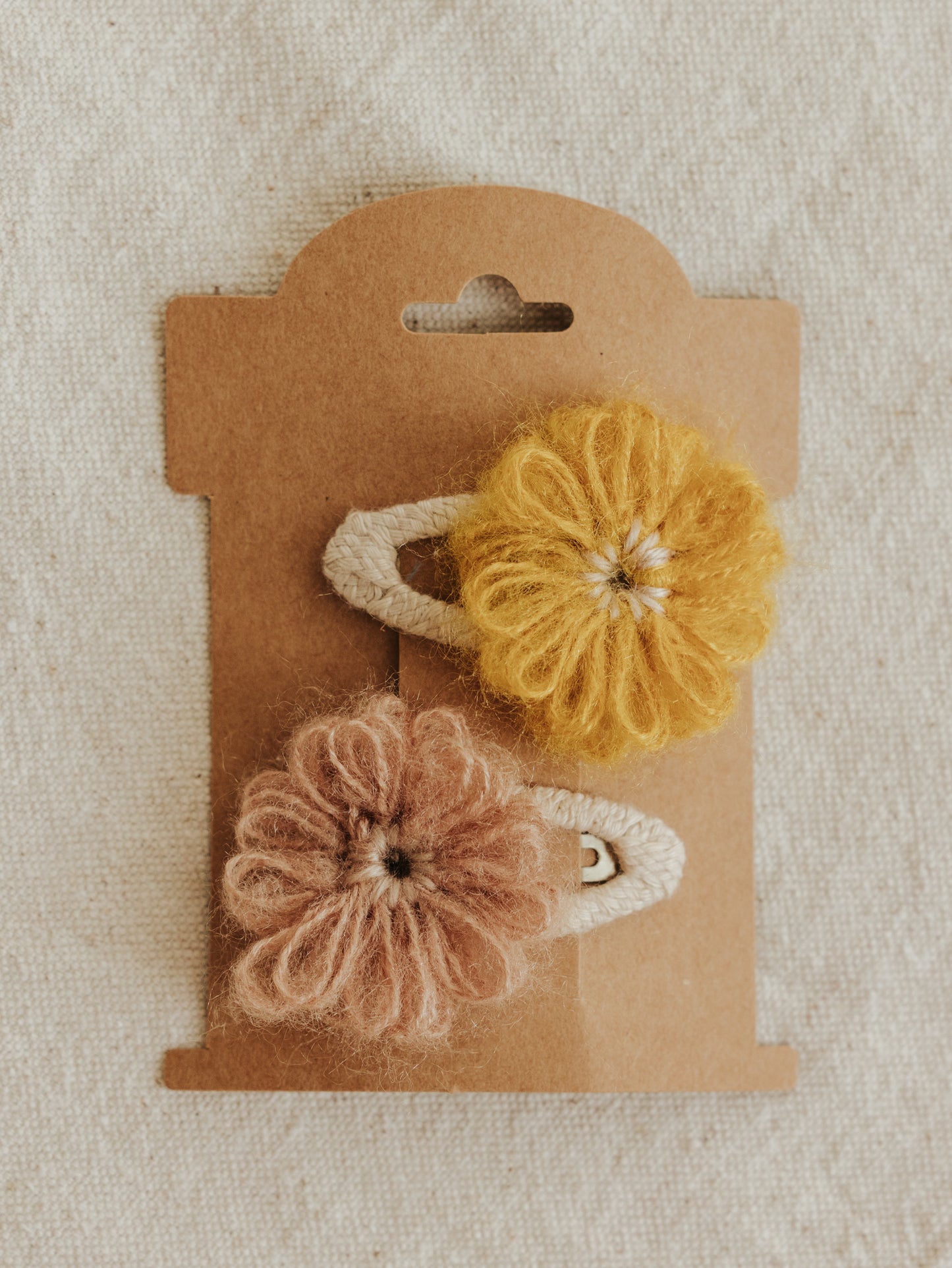 Flower Hair Clips - Marigold