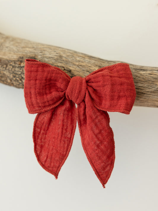 Cotton Bow - Christmas Red