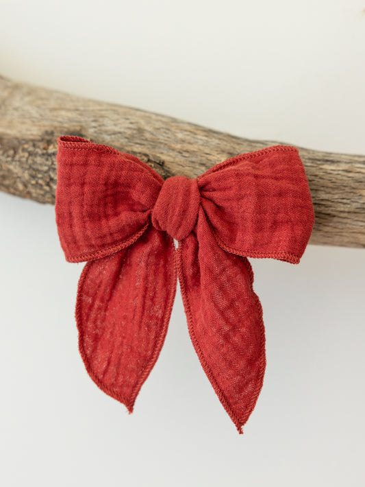 Cotton Bow - Christmas Red