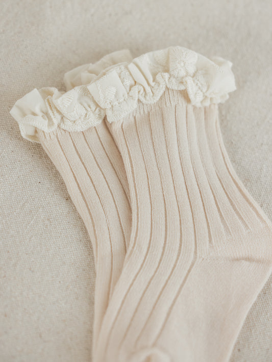 NEW Frilly Socks - Natural